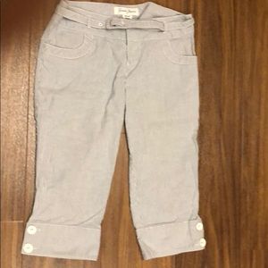 Guess jeans blue and white stripe belted shorts